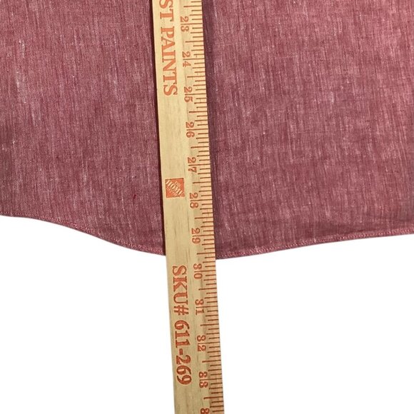 Untuckit Wrinkle-Resistant 100% Linen Red Long Sleeve Button-Up Shirt Size Large - Picture 5 of 6